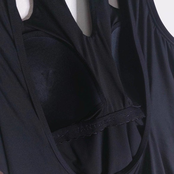 Jantzen One Piece Black Keyhole High Neck Swimsuit 14 - Picture 6 of 9